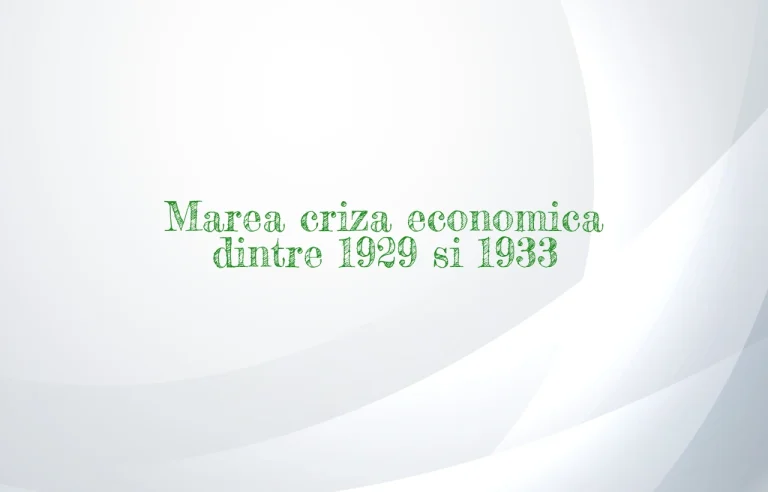 marea criza economica 1929 si 1933