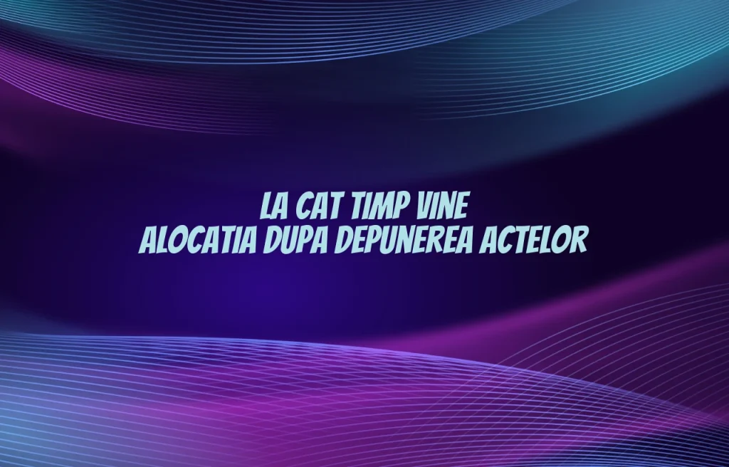 la cat timp vine alocatia dupa depunerea actelor